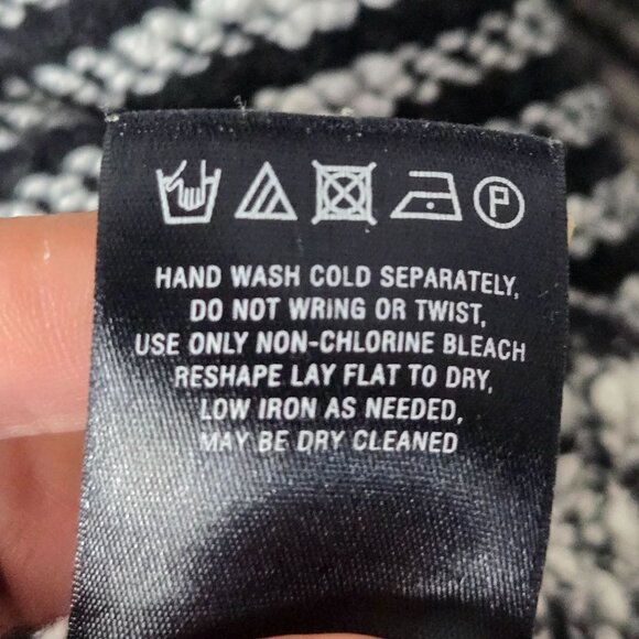 Anthropologie Moth Size L Staccato Stripe Tweed Lace Tunic Wool Blend Sweater - Picture 9 of 13